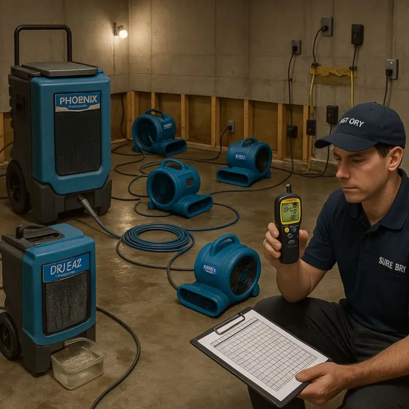 Structural Drying and Dehumidification process in Cordova, NC
